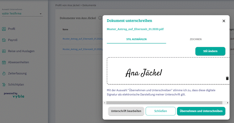 Digital Unterschreiben