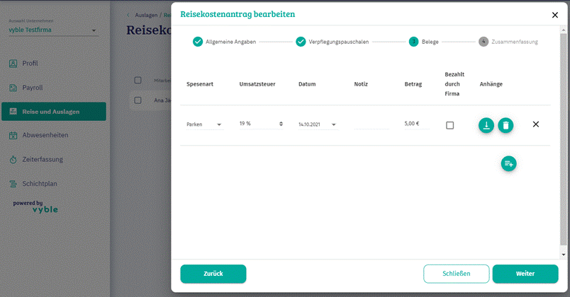 Reisekostenabrechnung