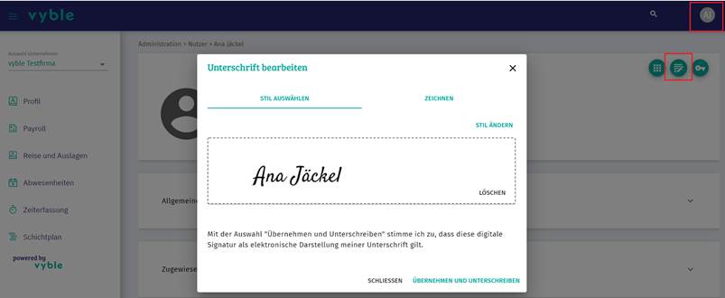 Wie hinterlege ich eine digitale Unterschrift?